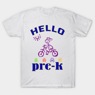 Hello Pre-K, Kindergarten Welcome Design T-Shirt